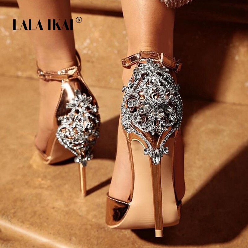 Crystal Glitter Sandals  High  Heels  Sandals  Shoes  Shopee  