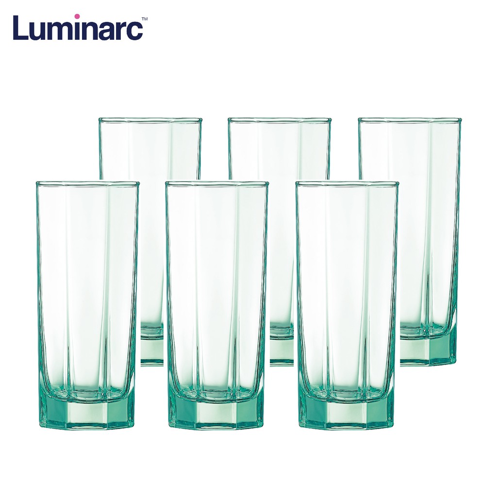 Luminarc Octime Ice Green 6pcs 28cl H/B Water Juice Drinking Glass