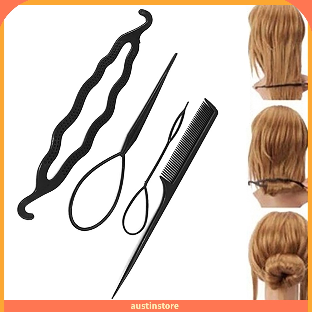 ♔4Pcs Women Hair Twist Styling Clip Stick Bun Maker Braid Tool Set Hair  Accessories | Shopee Philippines