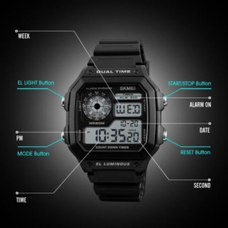 SKMEI 1299 Sports Men Waterproof Countdown Alarm Male Digital Wrist Watch #4