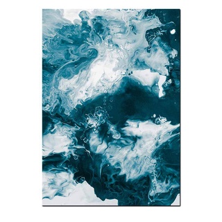 Cool Color Blue Tone Modern Art Canvas Painting Home Decoration Flower Dandelion Waves Room Wall Decor Machine Spray Canvas Painting Unframed #9