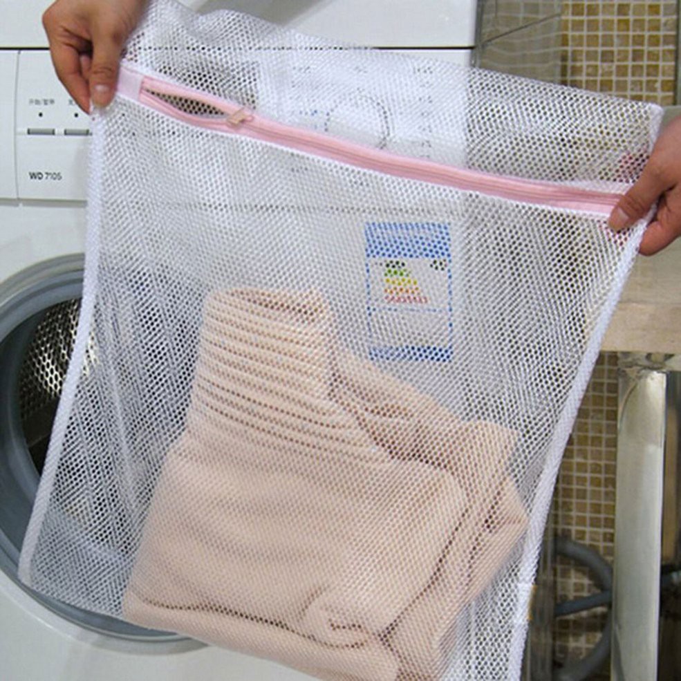 Zipped Wash Bag Laundry Washing Mesh Net Lingerie Underwear Bra Clothes S M L 