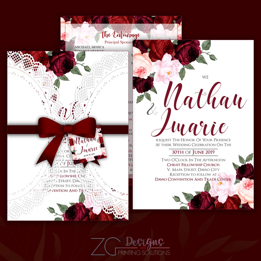 Wedding Invitations With Doily Cover 30pcs Shopee Philippines