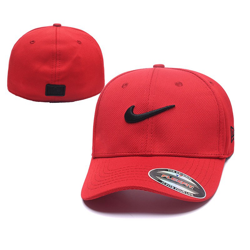 red nike fitted hat