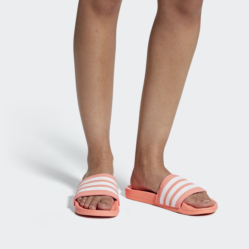 adilette cloudfoam plus stripes slides womens