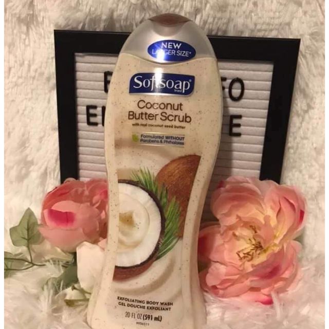 Softsoap Body Scrub Coconut Butter Exfoliating Body Wash(591ml