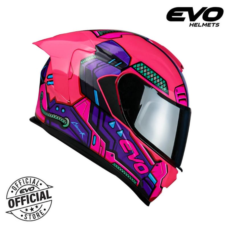 evo helmet pink full face