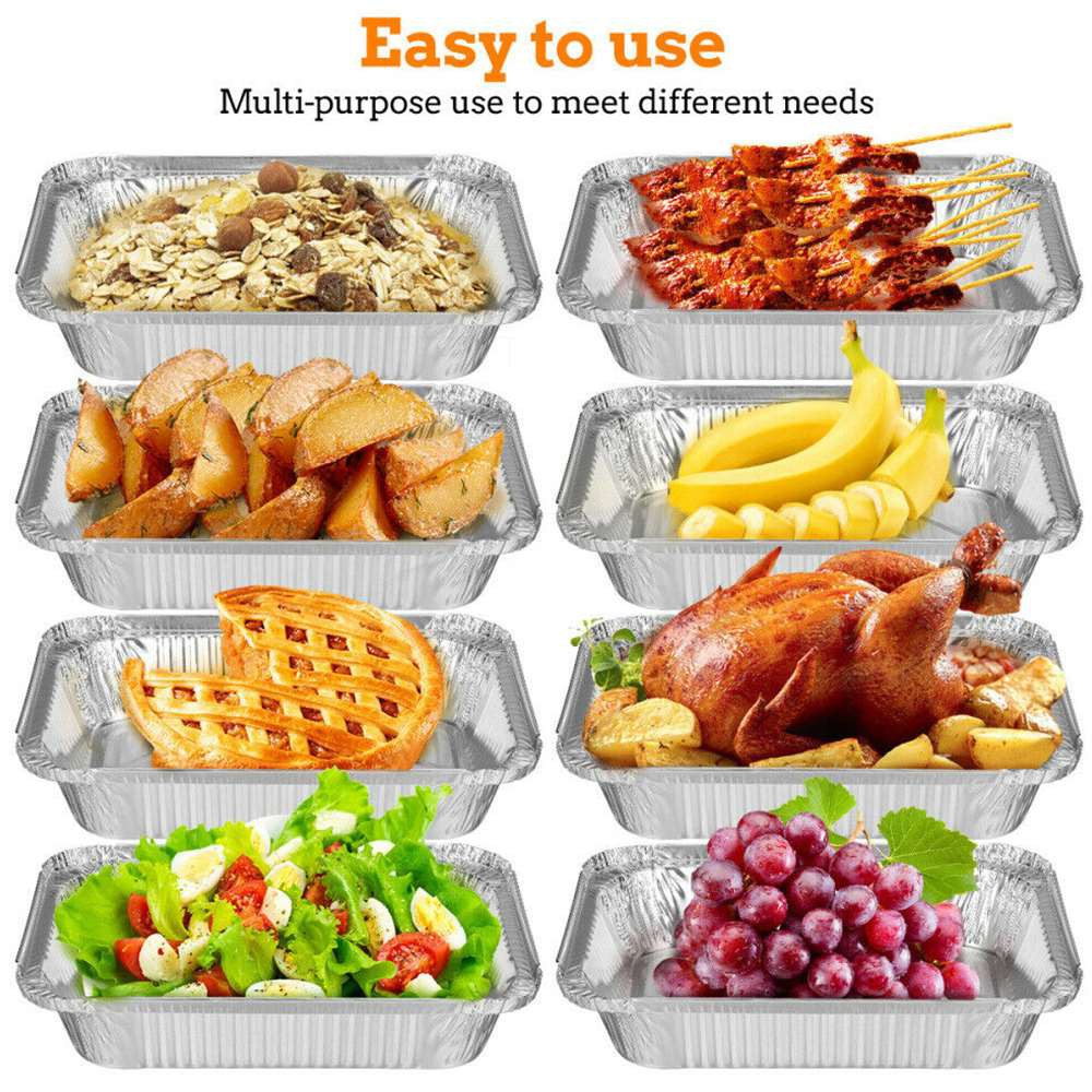 50 Pcs Disposable Aluminum Foil Pan Take Out Food Containers Bbq Drip Pan Baking Trays Shopee Philippines