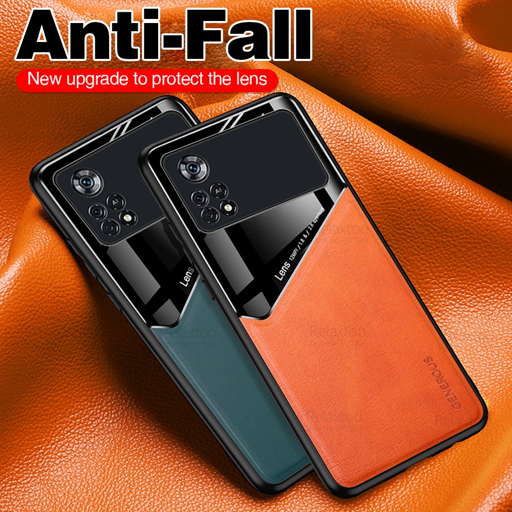 For Xiaomi Poco X4 Pro 5g Case Leather Car Magnetic Holder Cover Pocco Pocox4pro Pocox4 X 4 6269