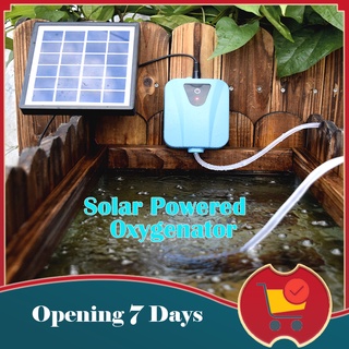 Solar Powered/DC Charging Oxygenator Water Oxygen Pump Pond Aerator Aquarium Airpump 2L/min