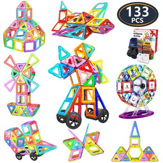 jasonwell 108 pcs magnetic tiles building blocks set