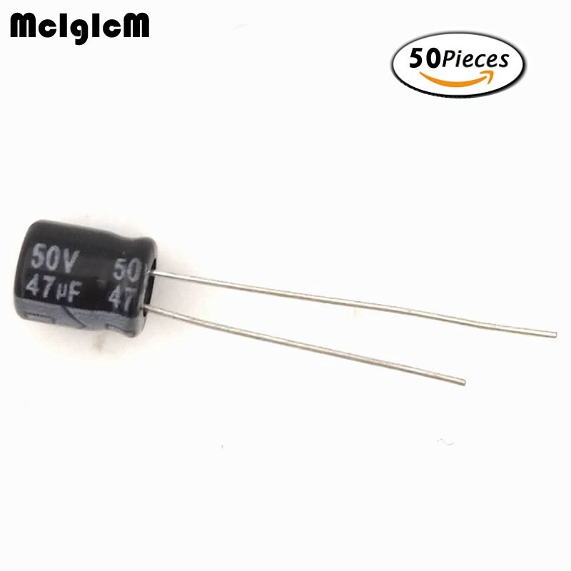 50pcs Aluminum electrolytic capacitor 47uF 50V 6*7 | Shopee Philippines