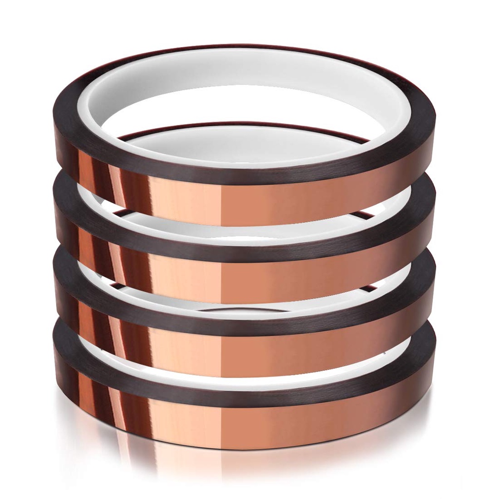 4 Rolls 10mm x33m (108ft) High Temperature Heat Resistant Tape Heat Transfer Tape for Heat Sublimation Press No Residue and Heat Transfer Vinyl