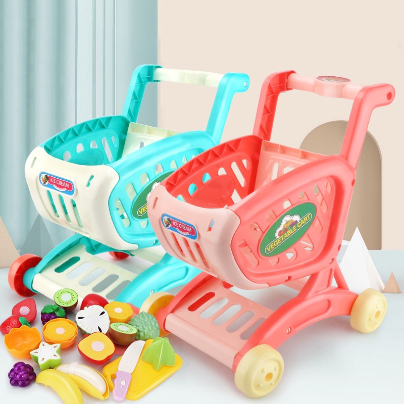 Simulation Large Supermarket Shopping Cart Trolley Push Cart Toys