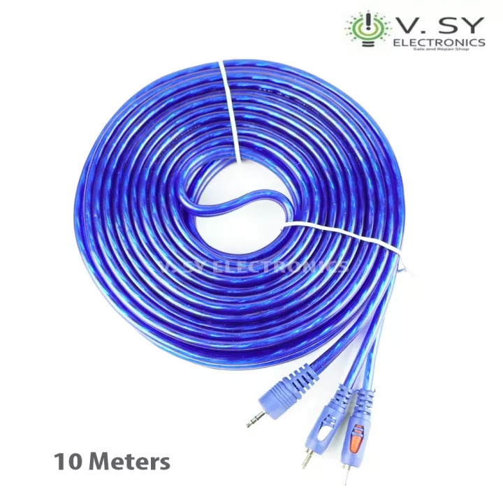 Heavy Duty 10M 3.5mm Jack Plug Male to 2 RCA Stereo AUX Audio Cable Line 10 M Meter Meters RWy