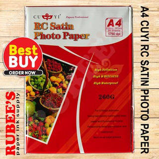 Cuyi RC Satin Photo paper A4 size 260gsm