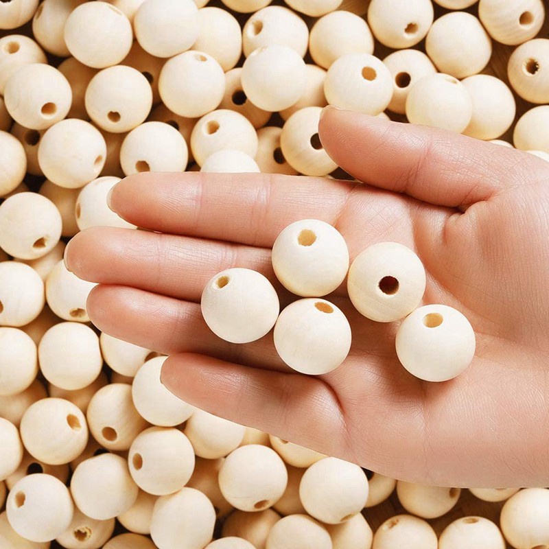 500Pcs 20mm Unfinished Wood Beads for Craft Making and DIY Crafts,Suitable for Home and Holiday Decor,DIY Jewelry Making