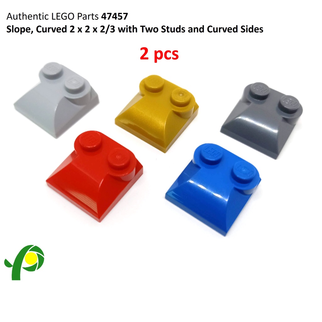 Splayed Middle - Red x12 Lego Slopes Curved 2x2x2/3 Triple 47457 2 Top Studs 