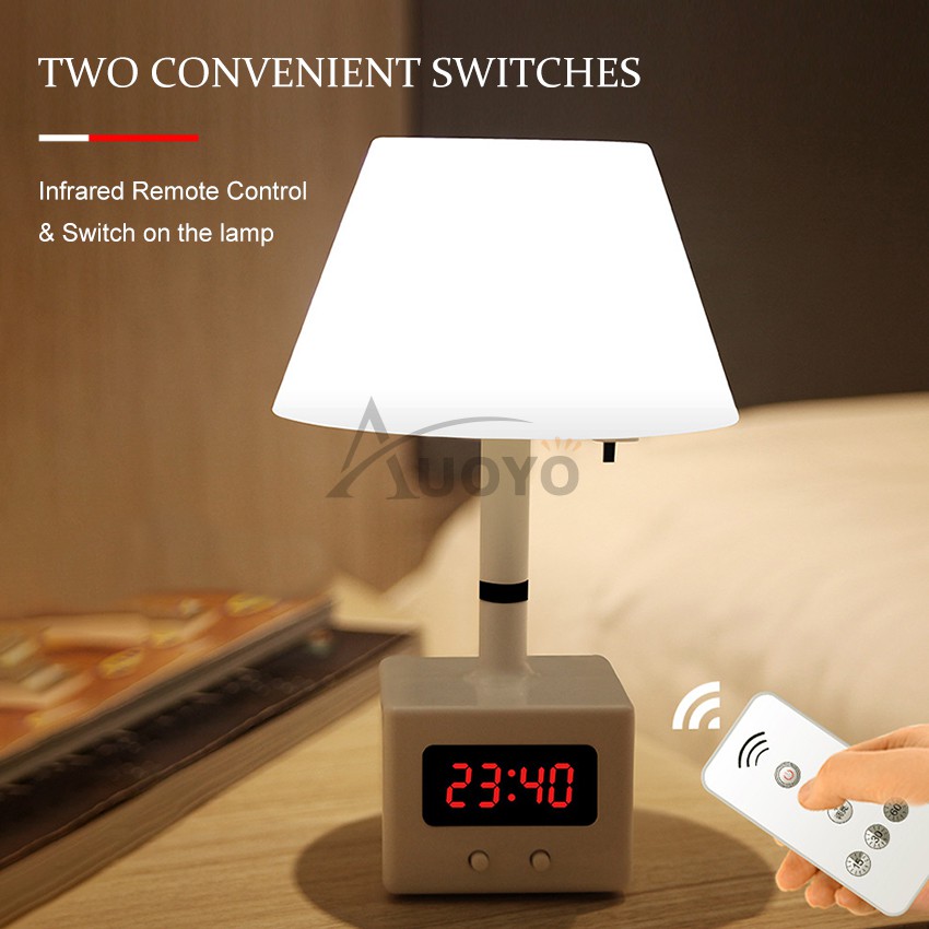 desk lamp with digital clock