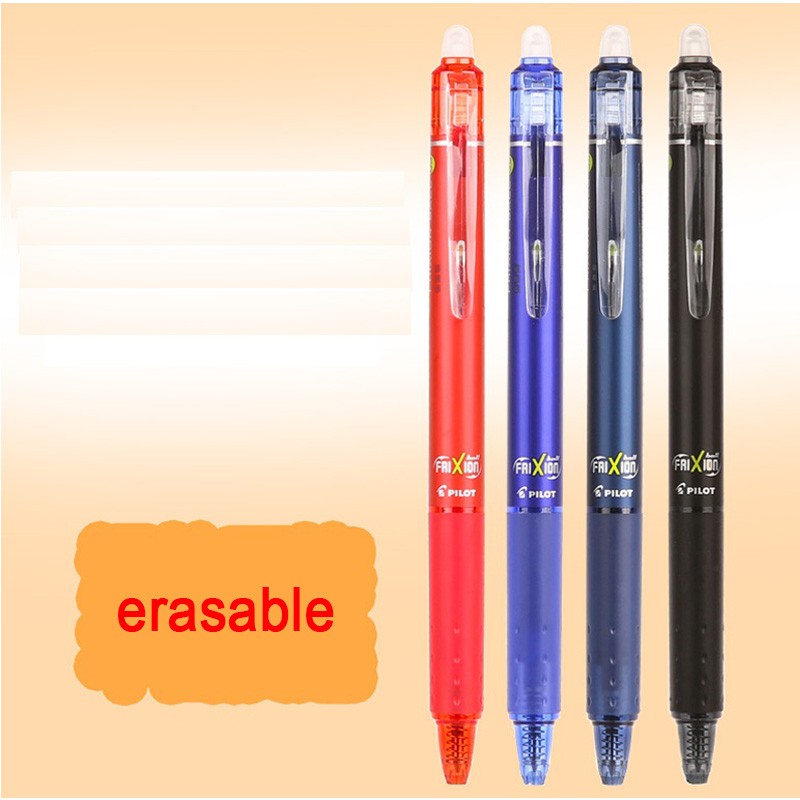 2 pen Japan 4 refill FRIXION/ERASABLE KNOCK PILOT 0.7mm roller ball pen Green 
