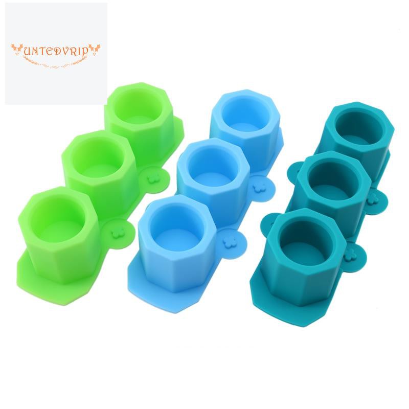 3 Pack Mini Octagon Flower Pot Silicone Molds - Succulent Plant Planter Pot Mold Concrete Cement Plaster Molds, Silicone Ice Molds, DIY Craft Molds for Small Cactus or lings