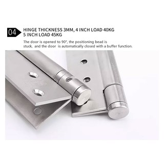 1pair 304 Stainless Steel Ball Bearing Flush Hinges Door Hinges Thick with Screws #4