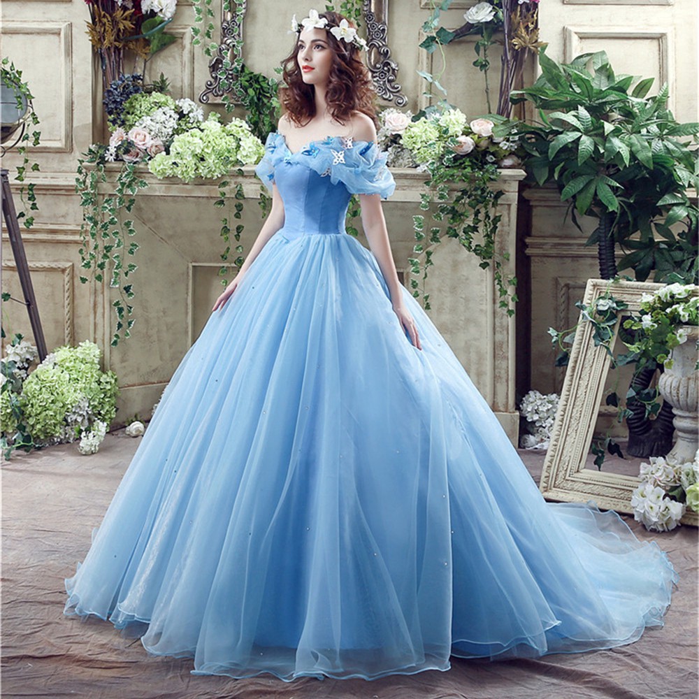 sky blue gown for wedding