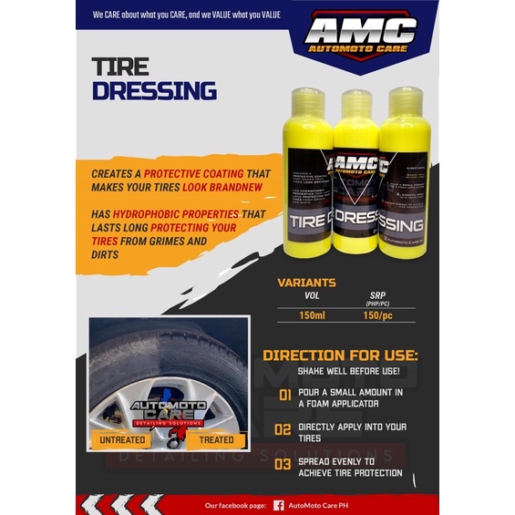 Automoto Care Tire black (tire dressing) for Cars and Motorcycles Sem Scents Shopee Philippines