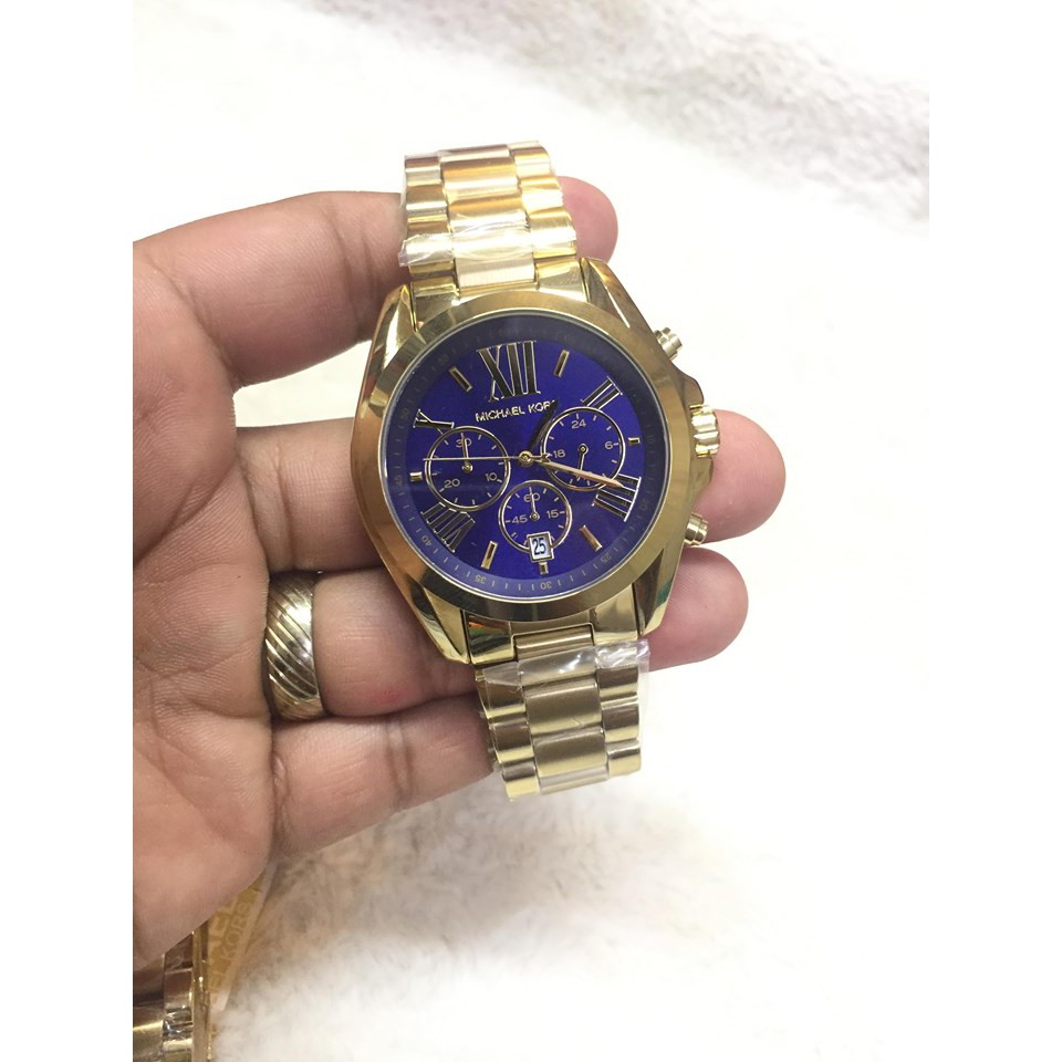 michael kors gold and blue watch