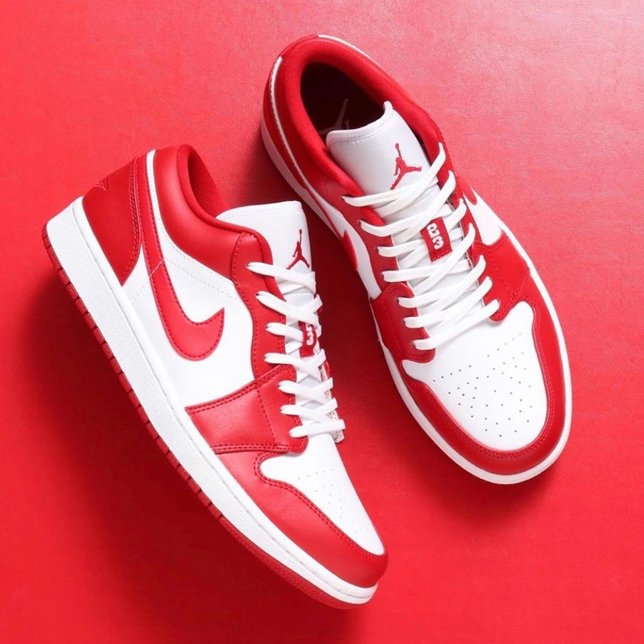 New Nke Air Jordan 1 Low Cut Gym Red Whit0 Shopee Philippines