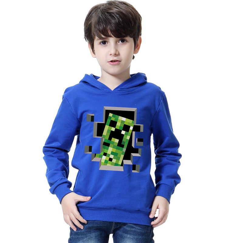 Minecraft Pullover Hoodie Adventure Sweatshirt Boy S Jacket - plain light blue hoodie roblox