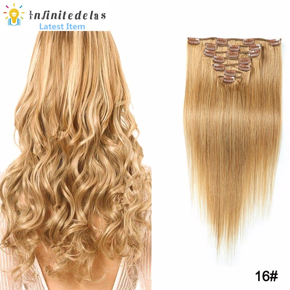 Special Price 7pcs Set 20 Inches Light Blonde Clip In Hair