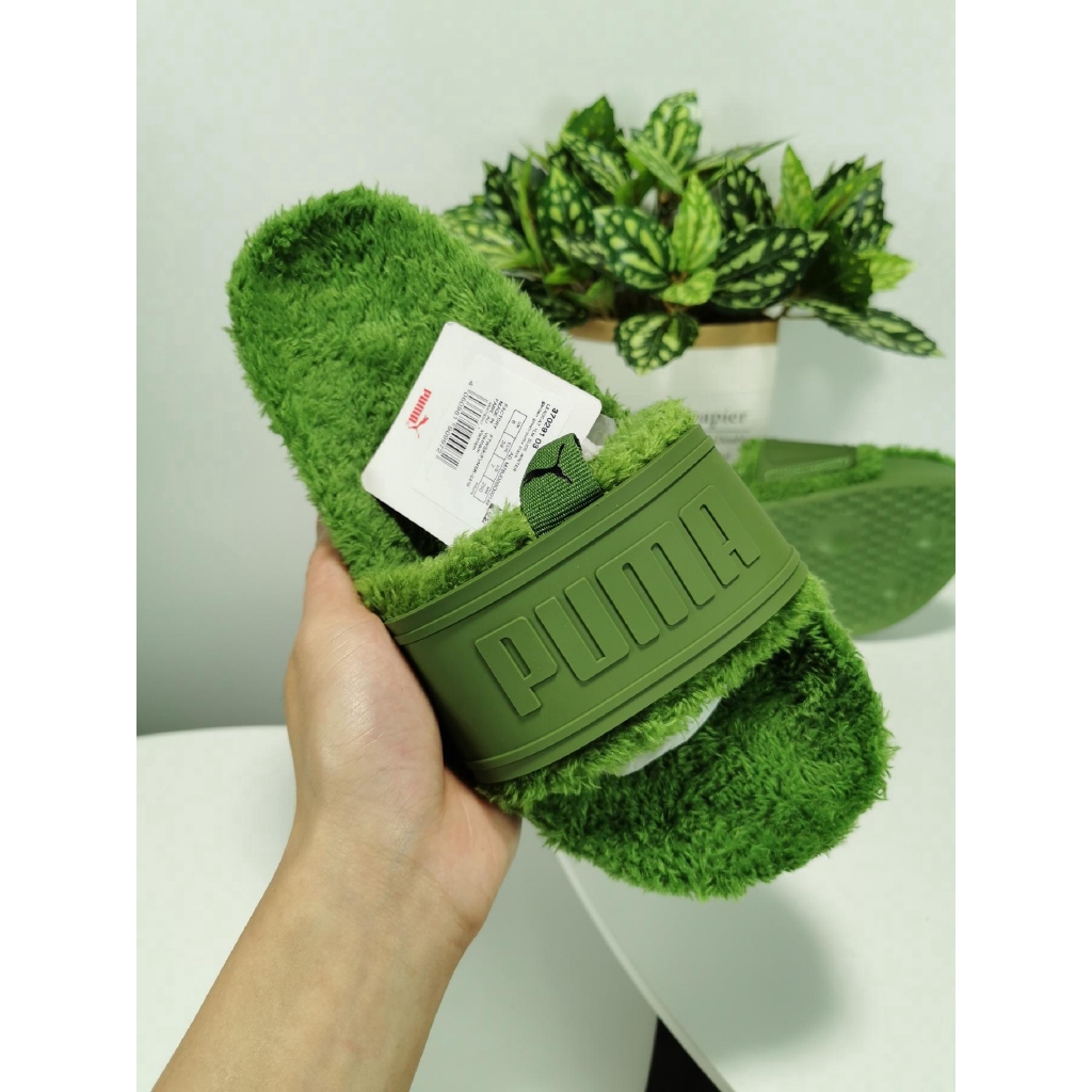 puma green sandals