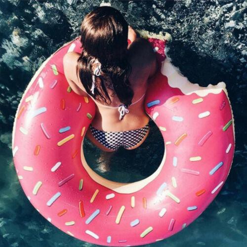 120CM Inflatable Swim Ring Giant Bite Shaped Donut Swimming Pool Water Float 