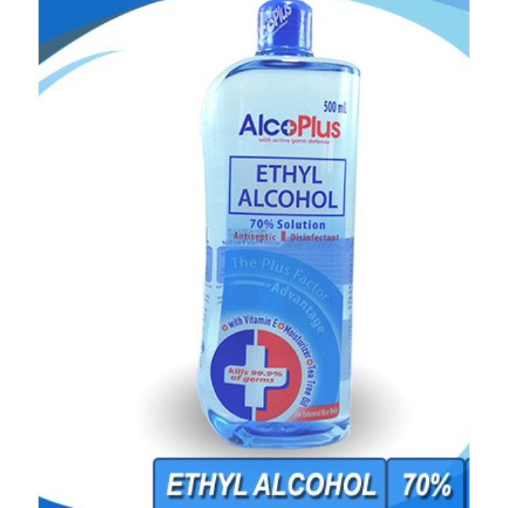 AlcoPlus (Blue) Ethyl Alcohol 70, 500ml Shopee Philippines
