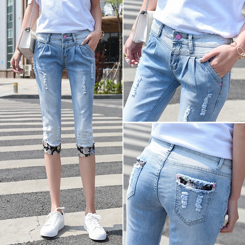 pleated skinny jeans