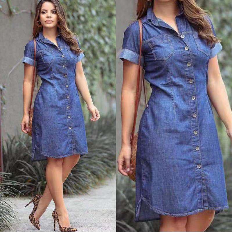 denim evening dress