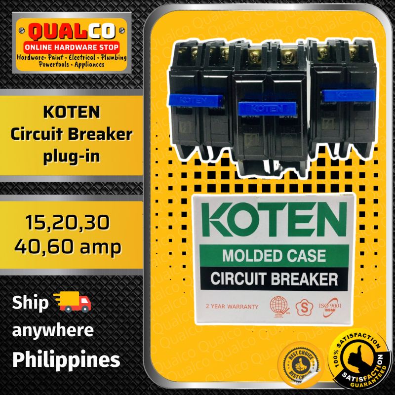 ORIGINAL Koten Plug In Circuit breaker 15amp 20amp 30amp 40amp 60amp ...