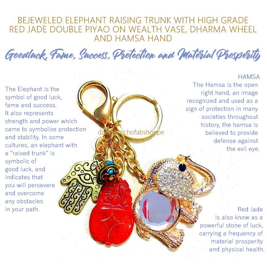 Feng Shui Elephant Goodluck Fame Success Hamsa Bag Charms Shopee