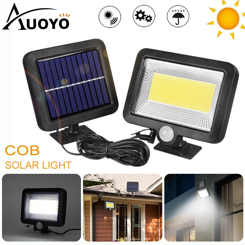 Auoyo 100led Solar Wall Light Outdoor Motion Sensor Cob Light Waterproof Street Wall Lamp For Garden Courtyard Shopee Philippines