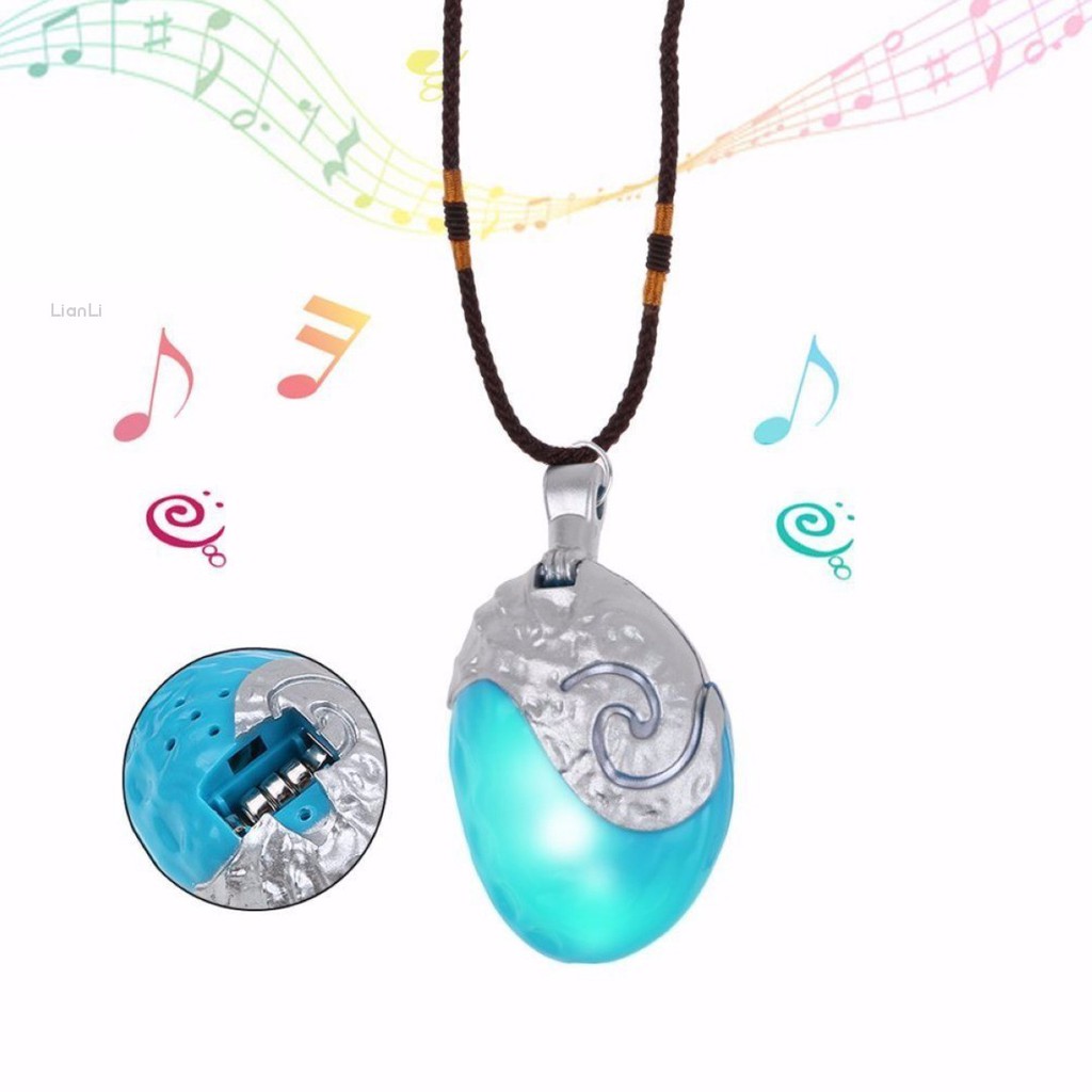Princess Moana Necklace Glowing Music Cosplay Heart of Te Fiti Girl Pendant Gift