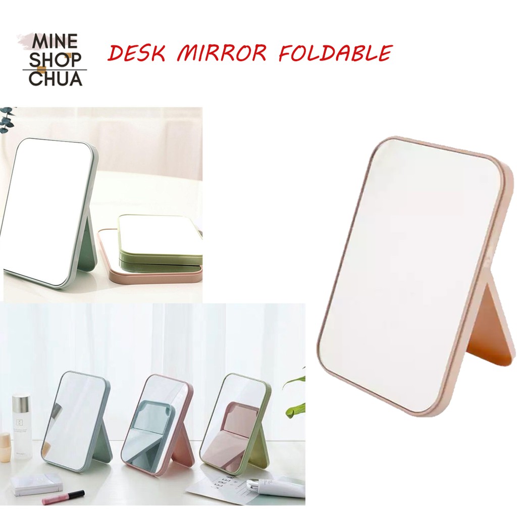FACE MAKE UP MIRROR DESKTOP VANITY MIRROR LARGE FOLDING PORTABLE SQUARE