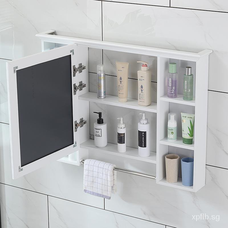 Nordic Bathroom Mirror WallMounted Mirror Box with Shelf