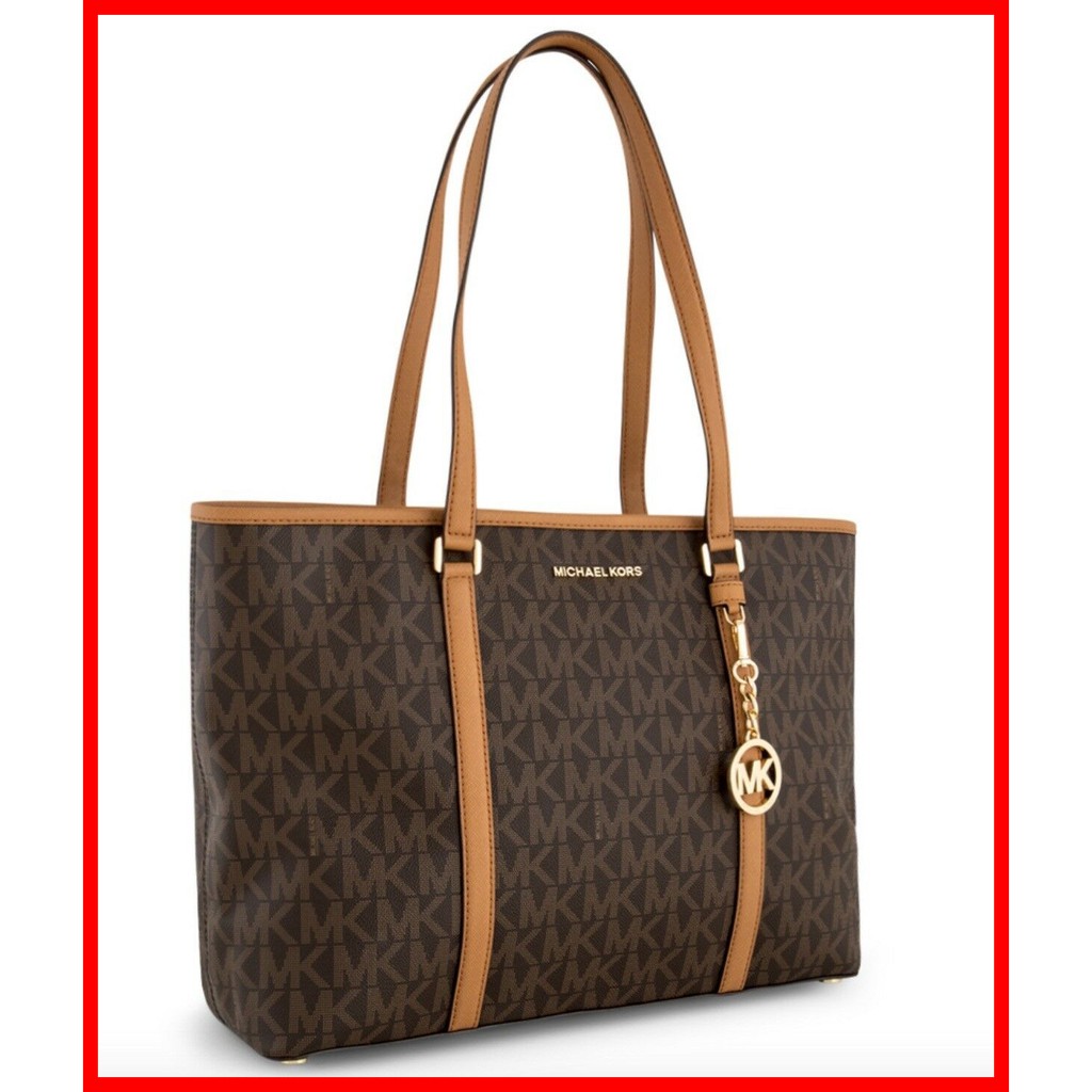 Michael Kors Bag 100% ORIGINAL Sady Large Top Zip Tote Bag Signature Brown  Women Bag | Shopee Philippines