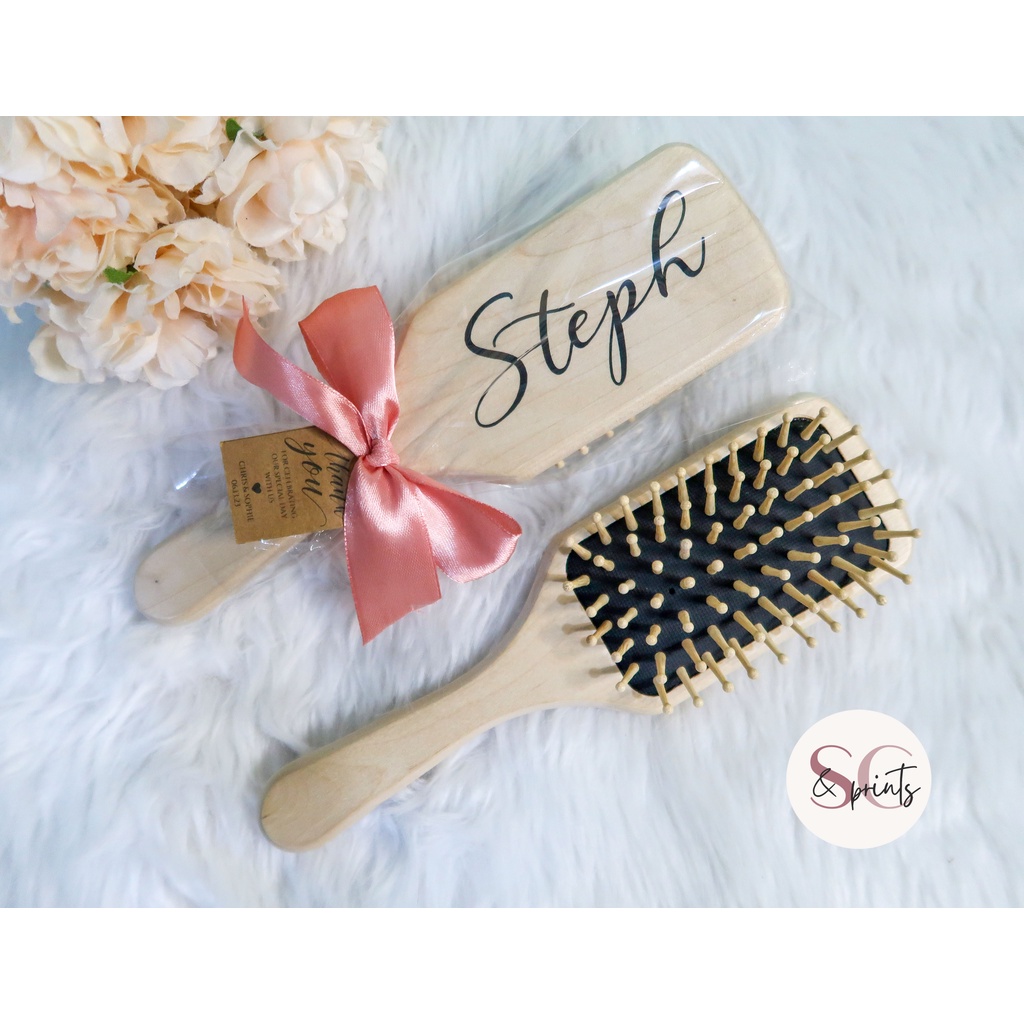 Personalized / Customized Paddle Wooden Hair Brush | Shopee Philippines