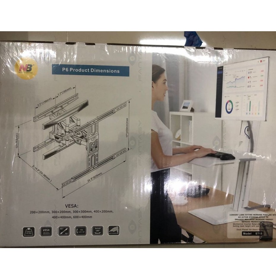 ORIGINAL North Bayou NB P6 NEW Full Motion Cantilever Wall Mount for 45