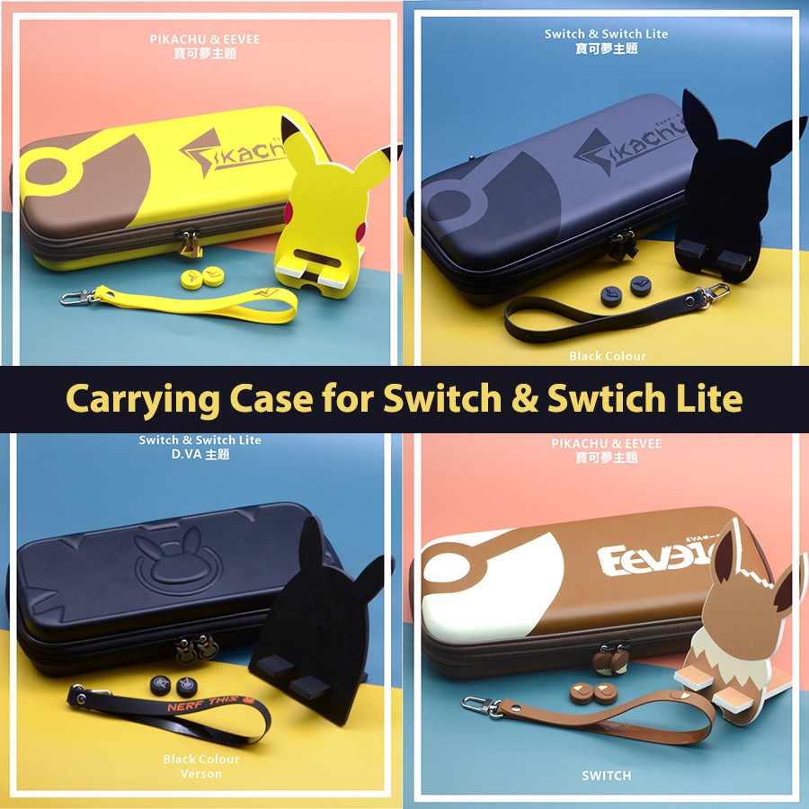 Carrying Case For Nintendo Switch Switch Lite Pikachu Eevee Pokemon Case Eva Waterproof Bag Shopee Philippines