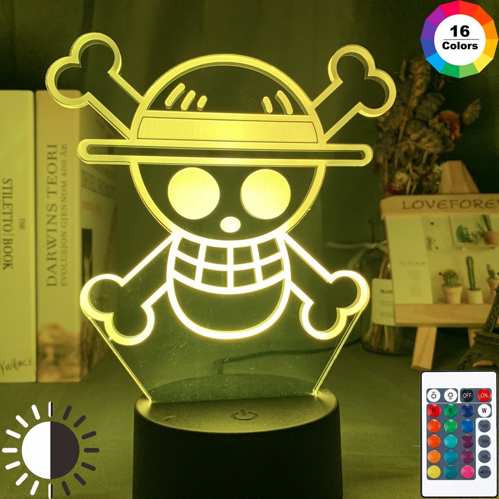 Anime One Piece Logo Kids Night Light Led Touch Sensor Colorful Nightlight For Child Bedroom Decoration Cool Desk 3d Lamp Gift Shopee Philippines