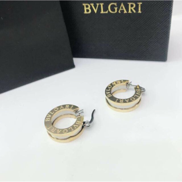 bulgari two tone earrings