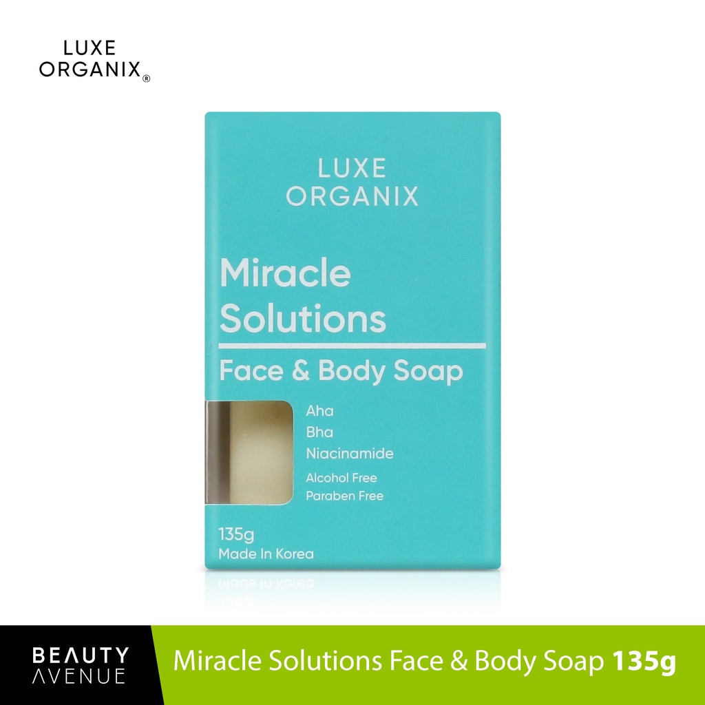 Luxe Organix Miracle Solutions Aha/Bha Soap For Face & Body 135G